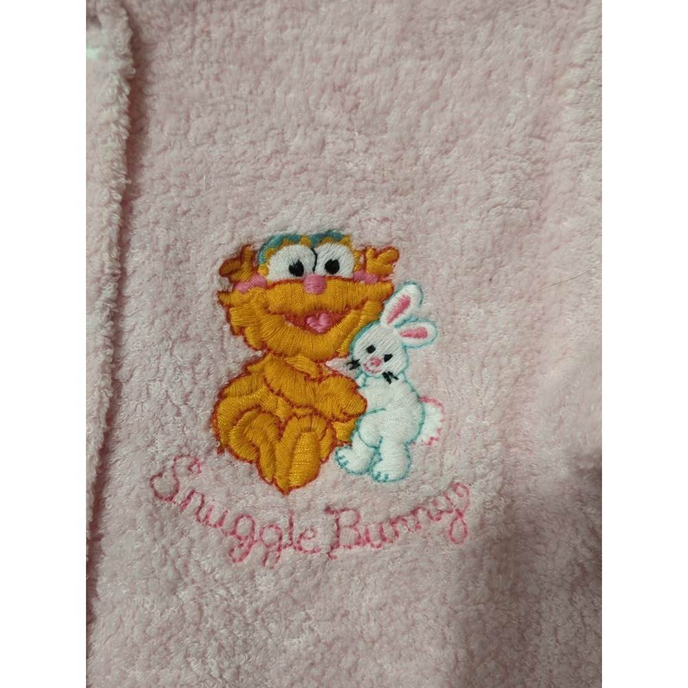 Vtg Terry Sesame Street Babies Pink One Piece Snap Up Sleeper  Zoe Large 9M 12